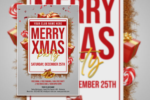Merry Christmas Party Poster Template: Your Festive Design Solution